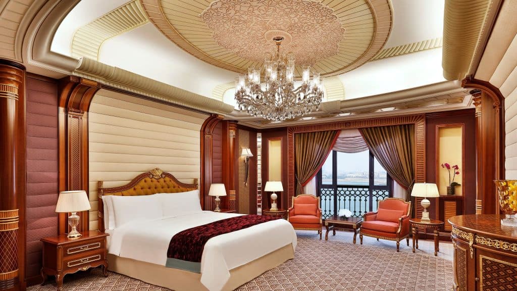 Custom-made carpet design mirroring ceiling patterns at Ritz Carlton Jeddah interior